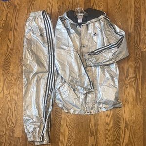 **Vintage** Mid- 90s Men’s Silver Adidas jumpsuit